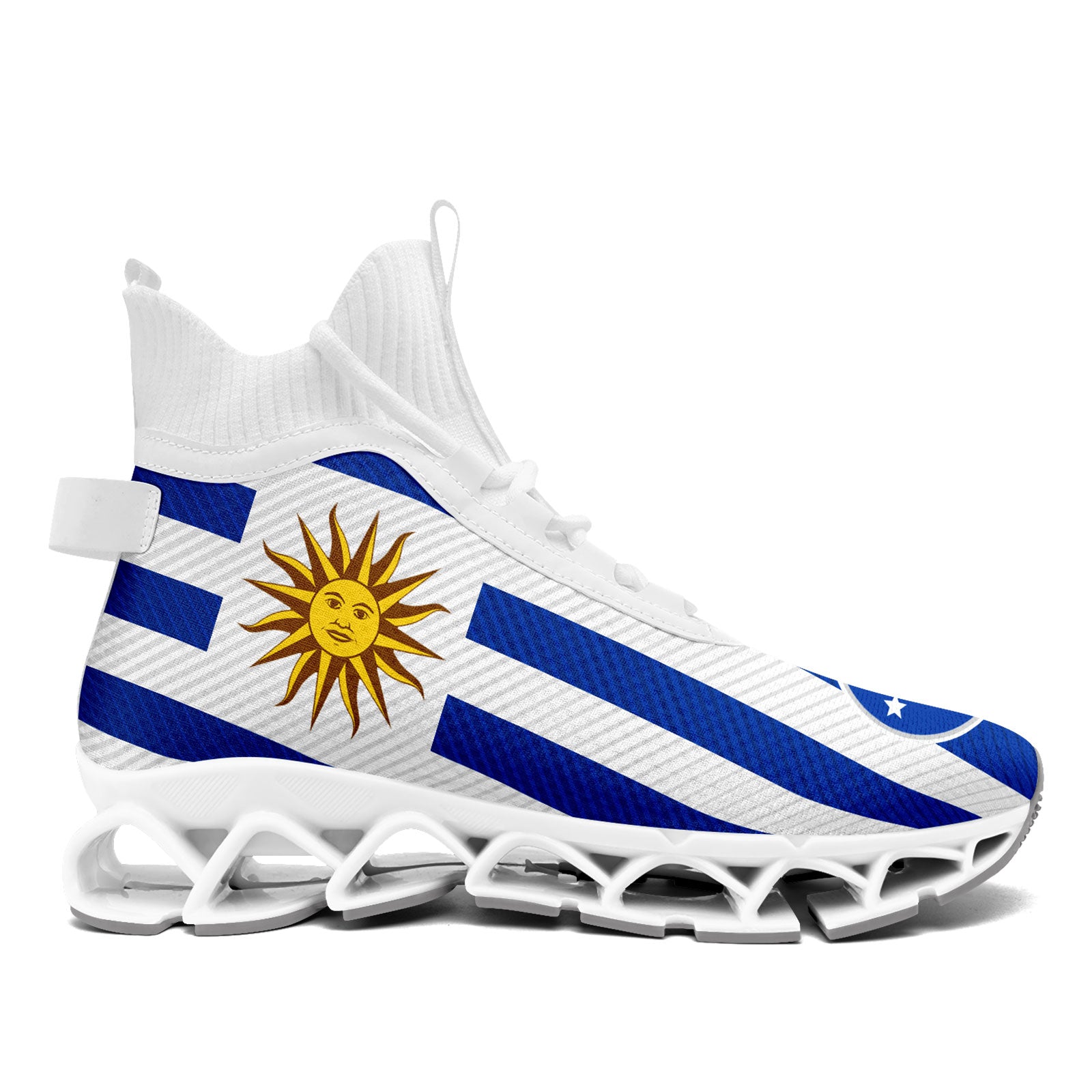 Custom Uruguay 2026 World Cup Sneakers DIY Country Flag Running Shoes Lightweight Sport Shoes Gift for Football Fans Personalized Team Name and Logo FN029XD-F009111-4