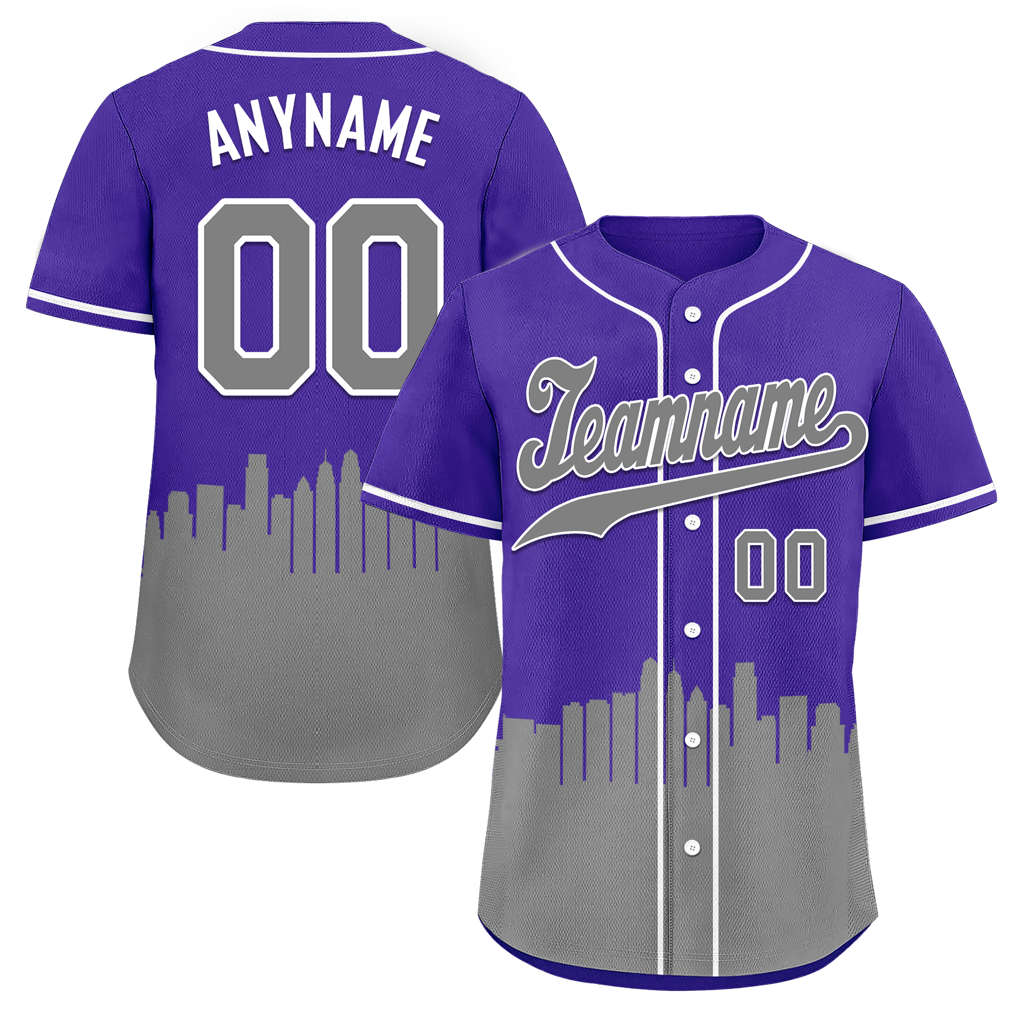 Custom Purple Gray City Edition Personalized Authentic Baseball Jersey BSBJ01-D017137