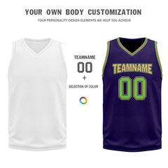 Custom Purple Green Gold City Edition Personalized Sports Uniform Authentic Basketball Jersey BBJ01-D06101-19