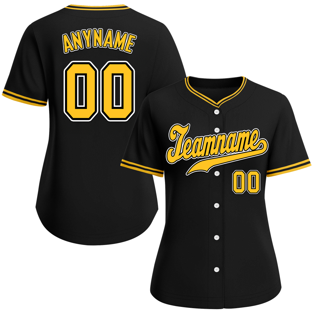 Custom Black Classic Style Yellow Personalized Authentic Baseball Jersey BSBJ01-bd0fad7