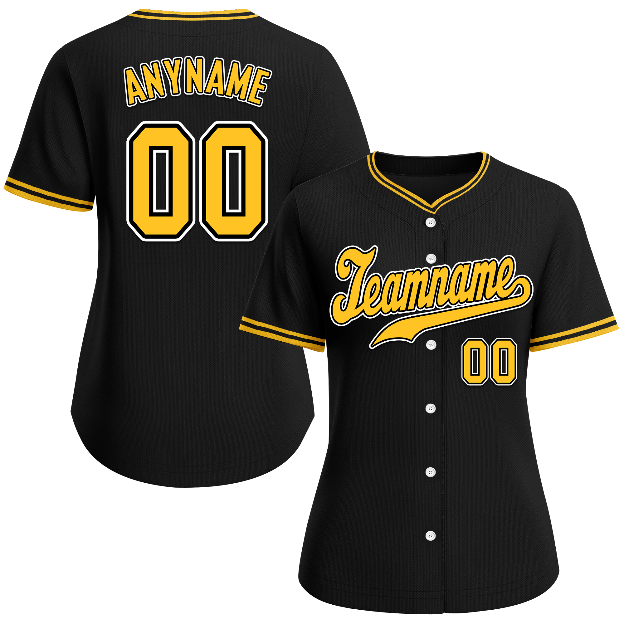 Custom Black Classic Style Yellow Personalized Authentic Baseball Jersey BSBJ01-bd0fad7