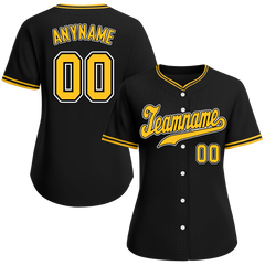 Custom Black Classic Style Yellow Personalized Authentic Baseball Jersey BSBJ01-bd0fad7