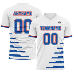 Custom White Blue Soccer Sets Jersey Personalized SCJ101-D28029