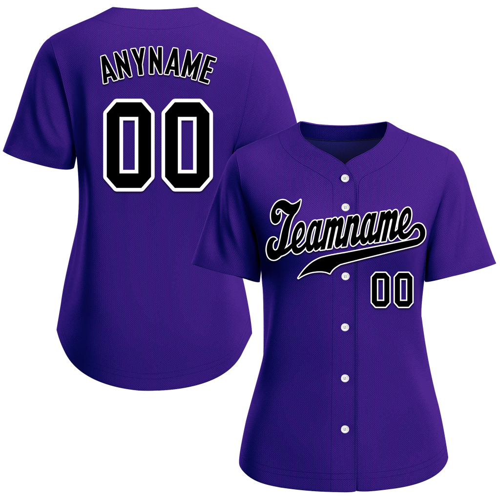Custom Purple Classic Style Black Personalized Authentic Baseball Jersey BSBJ01-bd0fae9
