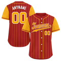 Custom Red Yellow Stripe Fashion Personalized Authentic Baseball Jersey BSBJ01-D017221