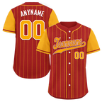 Custom Red Yellow Stripe Fashion Personalized Authentic Baseball Jersey BSBJ01-D017221