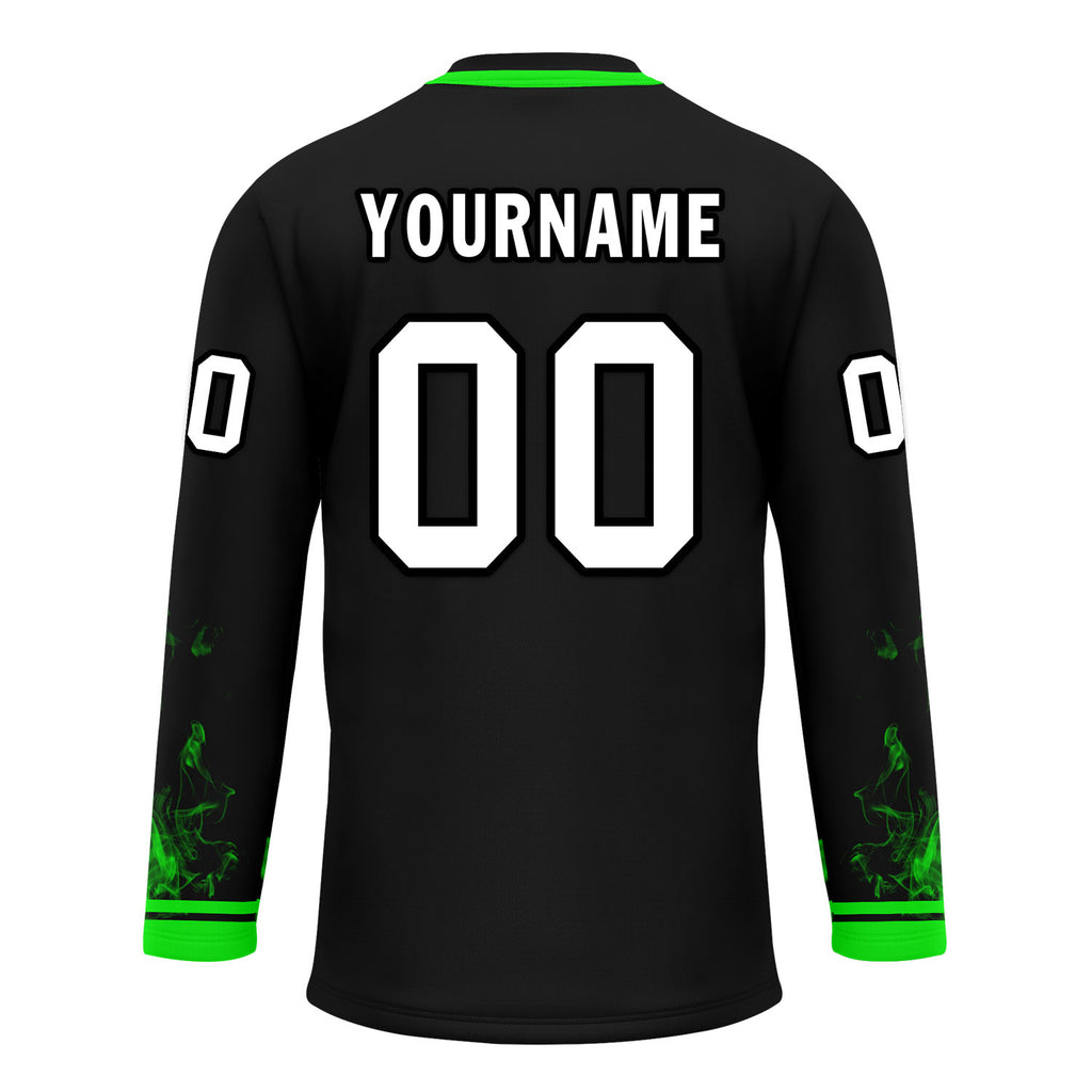Custom Balck Green Gothic Personalized Hockey Jersey HCKJ01-E0601-01