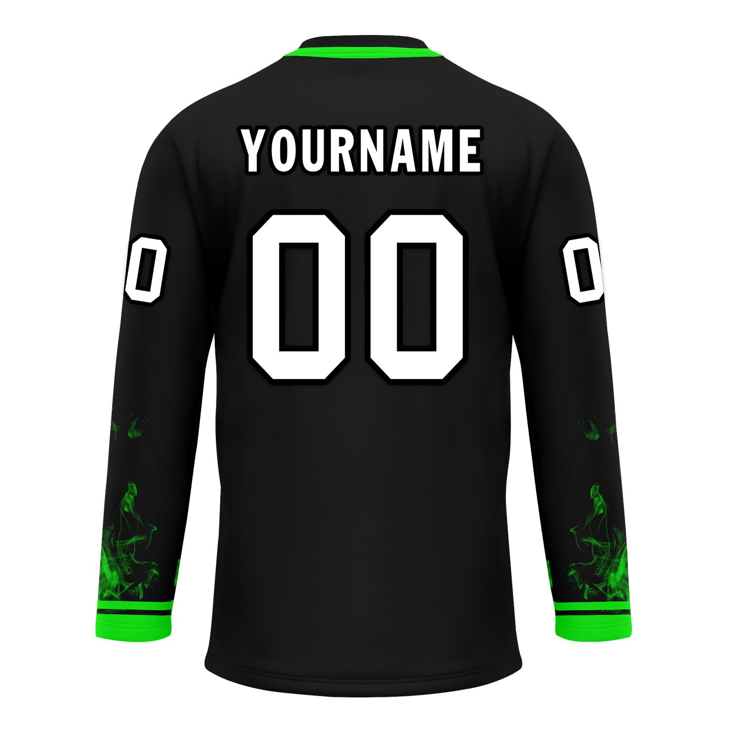 Custom Balck Green Gothic Personalized Hockey Jersey HCKJ01-E0601-01