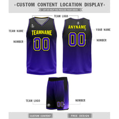 Custom Black Purple Los Angeles City Edition Personalized Reversible Basketball Set Sports Basketball Jersey BBJ01R-D0610-14