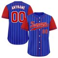 Custom Blue Red Stripe Fashion Personalized Authentic Baseball Jersey BSBJ01-D017215