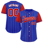 Custom Blue Red Stripe Fashion Personalized Authentic Baseball Jersey BSBJ01-D017215
