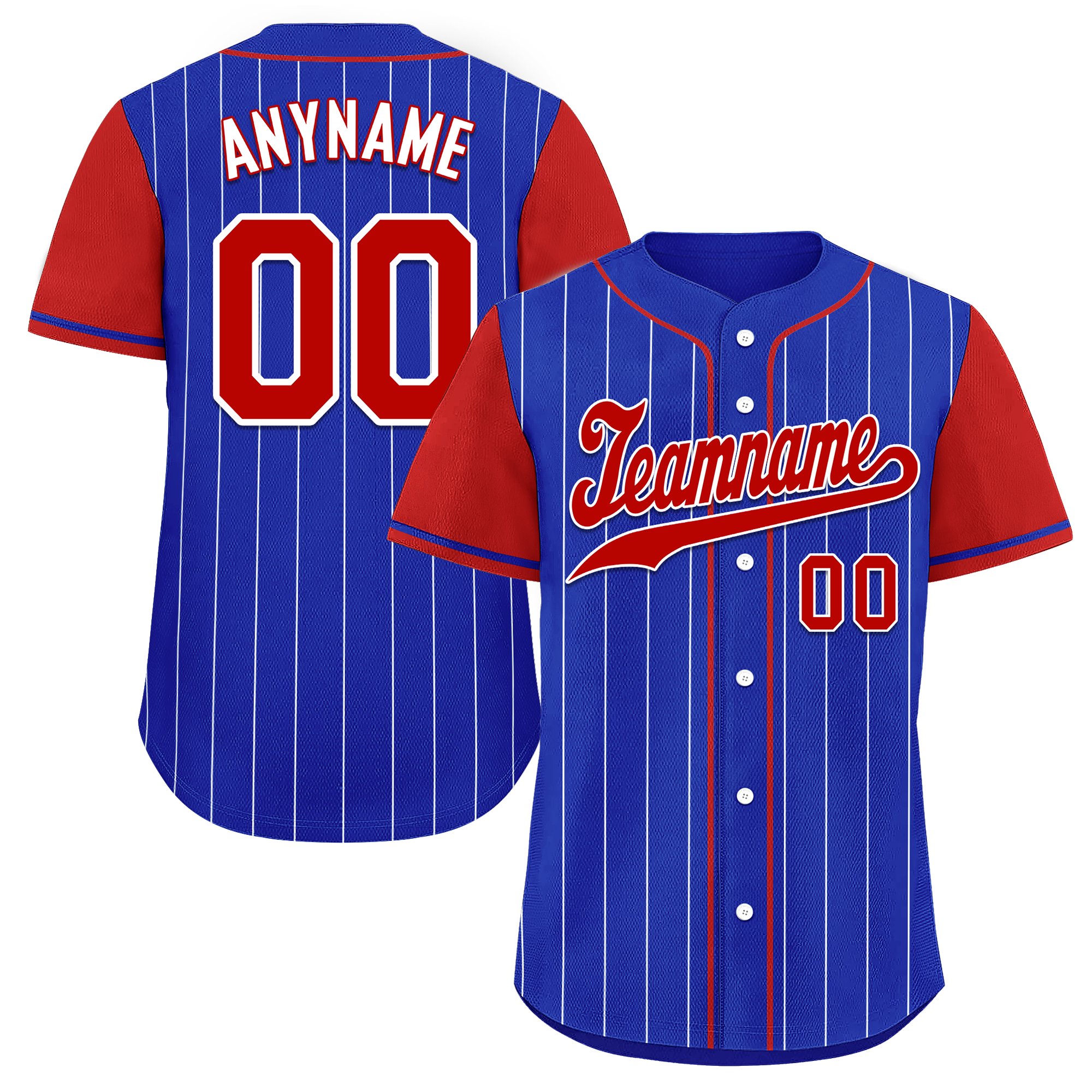 Custom Blue Red Stripe Fashion Personalized Authentic Baseball Jersey BSBJ01-D017215