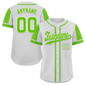 Custom Gray Green Raglan Sleeves Personalized Authentic Baseball Jersey BSBJ01-D017190