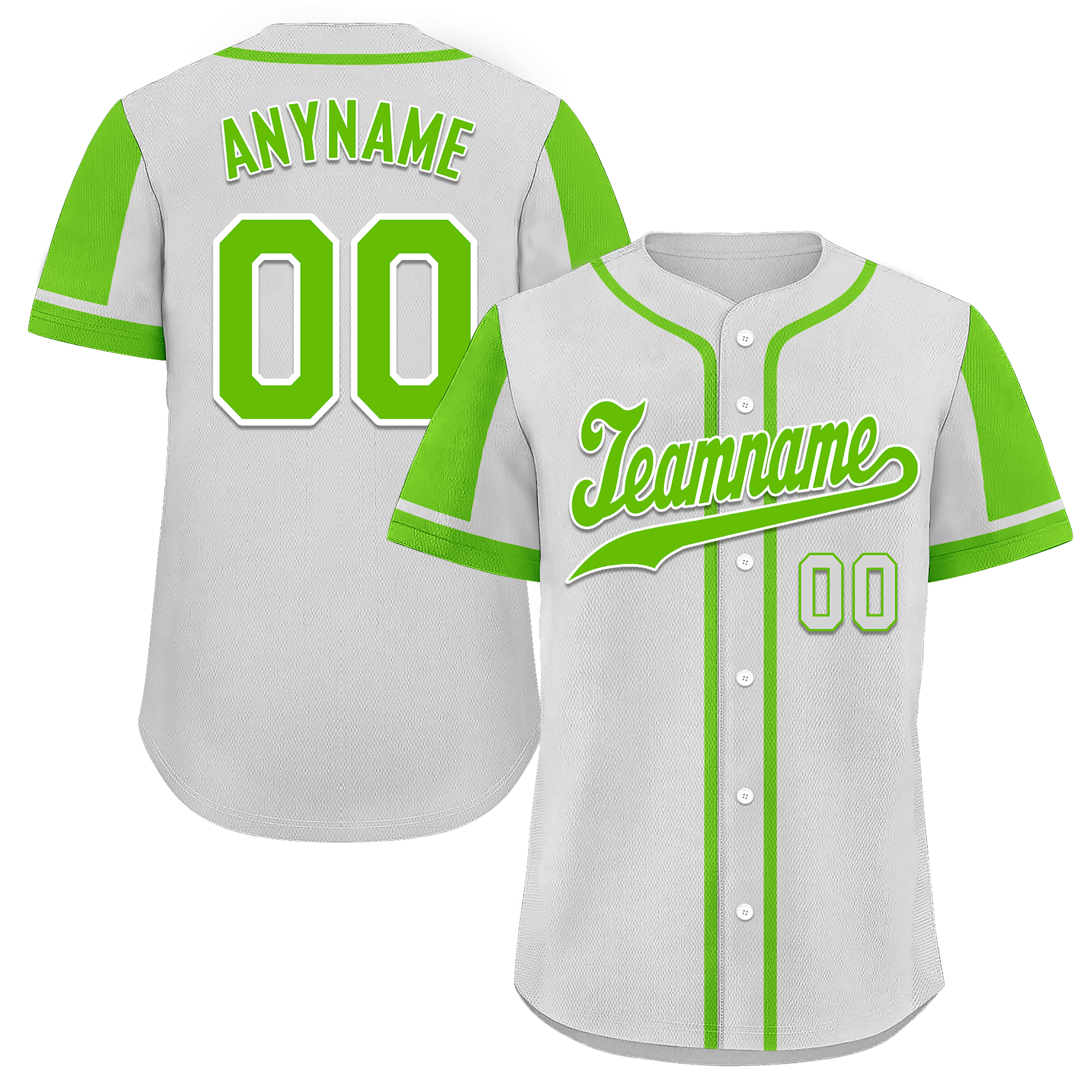 Custom Gray Green Raglan Sleeves Personalized Authentic Baseball Jersey BSBJ01-D017190
