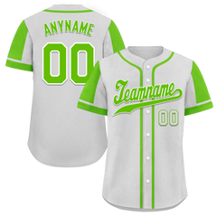 Custom Gray Green Raglan Sleeves Personalized Authentic Baseball Jersey BSBJ01-D017190