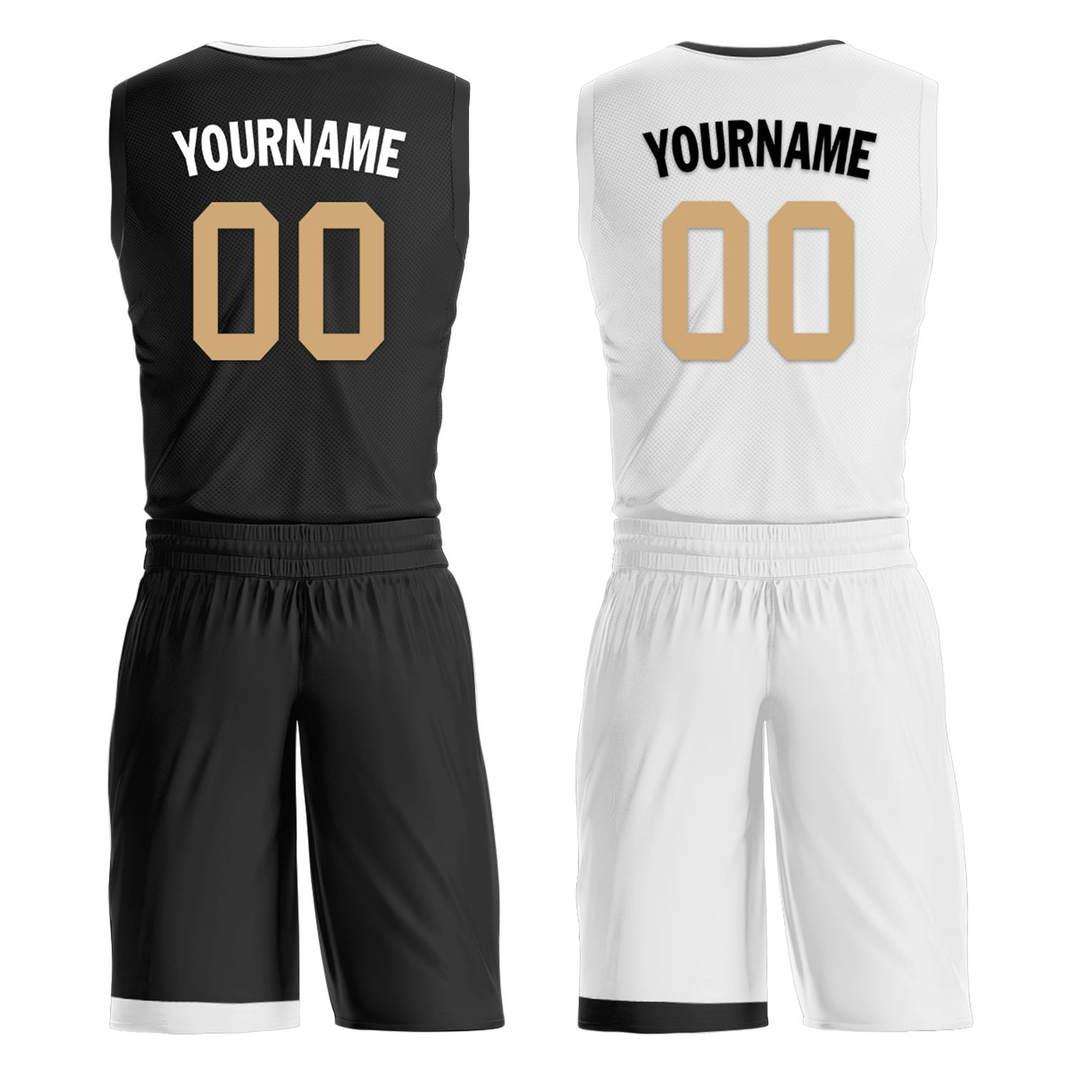 Custom Black White Classic Style Reversible Basketball Uniform Personalized Ordinary BBJR-D017044