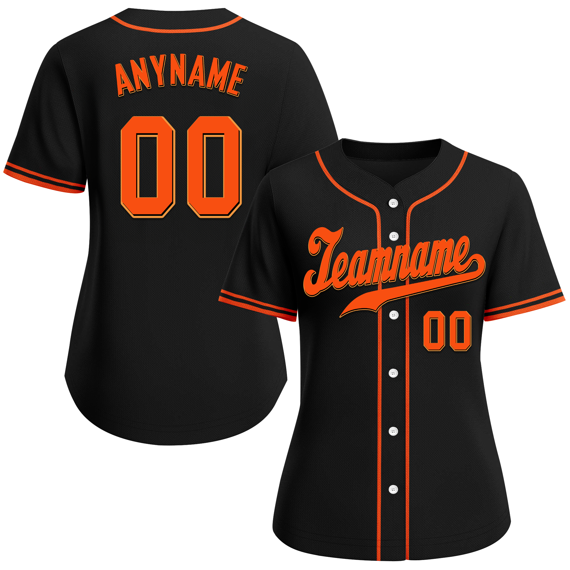 Custom Black Classic Style Orange Personalized Authentic Baseball Jersey BSBJ01-bd0fae7