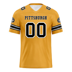 Custom Yellow Pittsburgh Personalized Authentic Football Jersey FBJ02-D020256-18