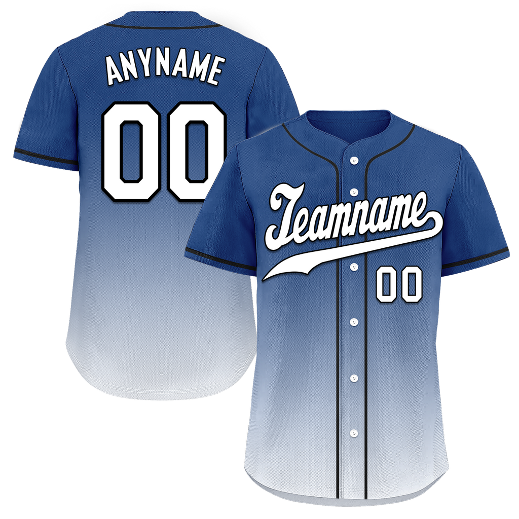 Custom Blue White Fade Fashion Personalized Authentic Baseball Jersey BSBJ01-D0a70db