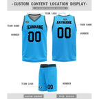 Custom Light Blue Black Los Angeles City Edition Personalized Reversible Basketball Set Sports Basketball Jersey BBJ01R-D0610-13-COOLMAX