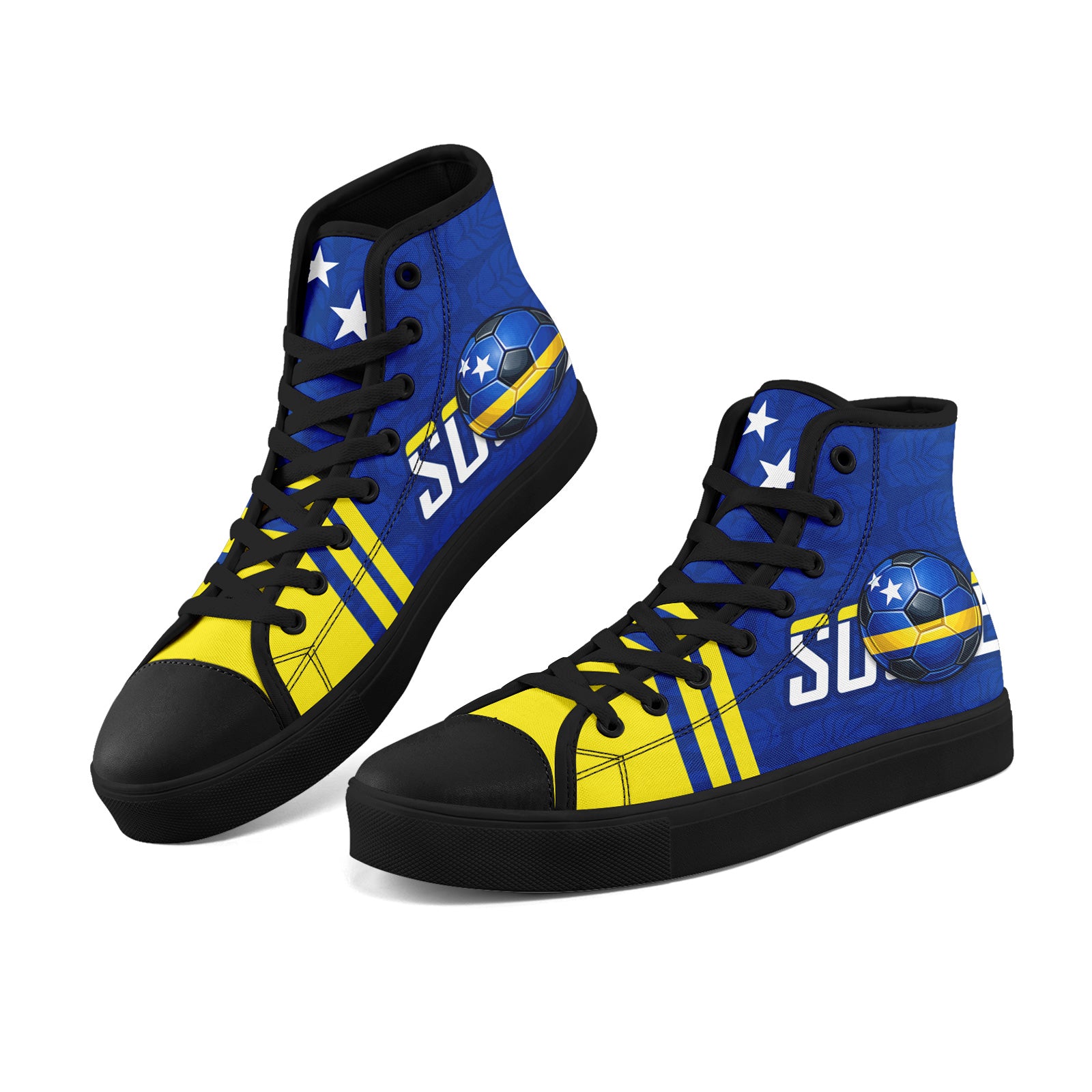 Custom Curaçao 2026 World Cup Sneakers DIY Country Flag Running Shoes Lightweight Sport Shoes Gift for Football Fans Personalized Team Name and Logo FN024-F009098-3
