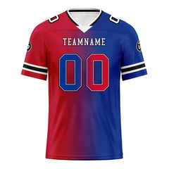 Custom Blue Red New York Personalized Authentic Football Jersey FBJ02-D028017-18