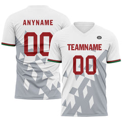 Custom White Gray Soccer Sets Jersey Personalized SCJ101-D28039