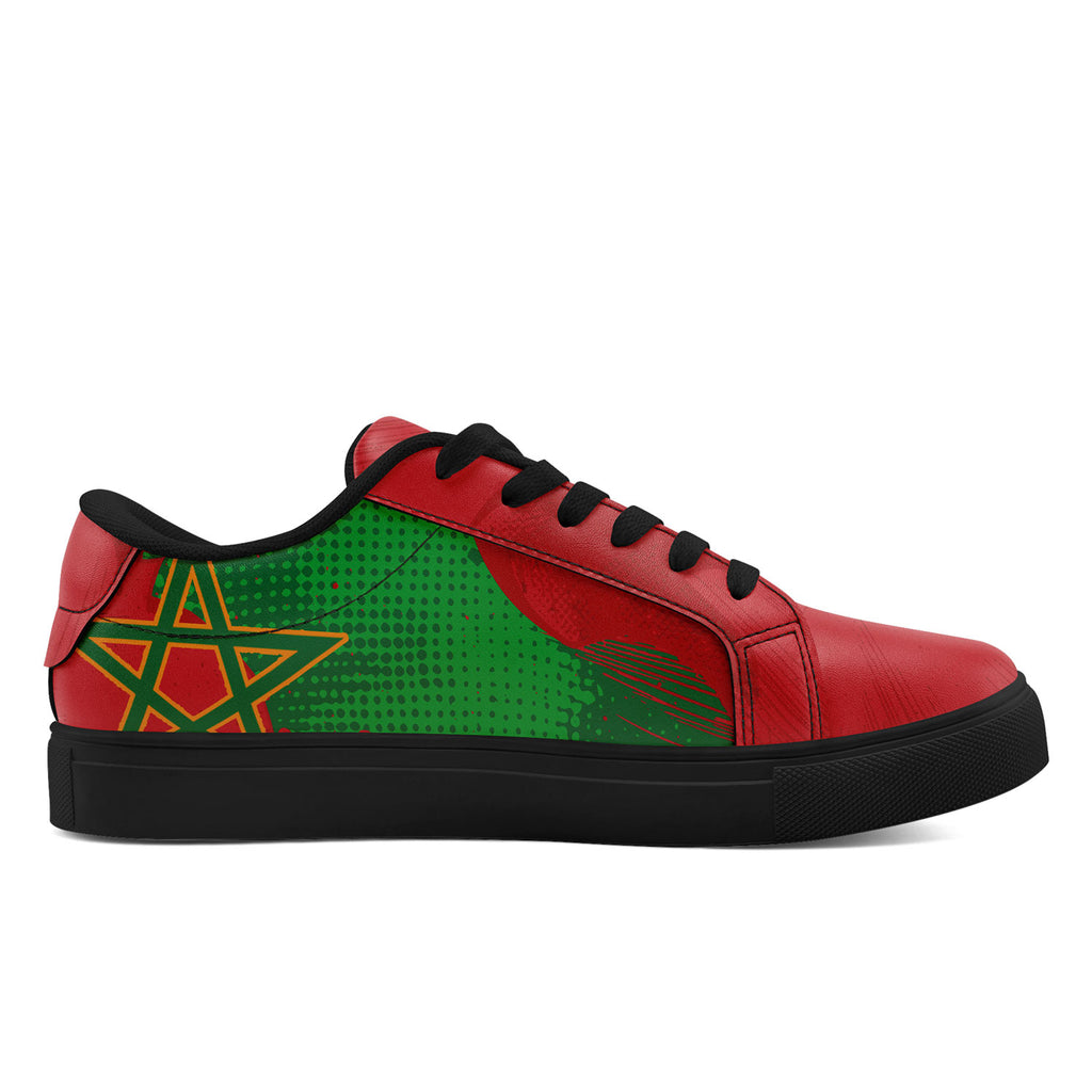 Custom Morocco 2026 World Cup Sneakers DIY Country Flag Running Shoes Lightweight Sport Shoes Gift for Football Fans Personalized Team Name and Logo FN023-F009097-4