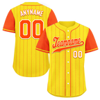 Custom Gold Orange Stripe Fashion Personalized Authentic Baseball Jersey BSBJ01-D017251
