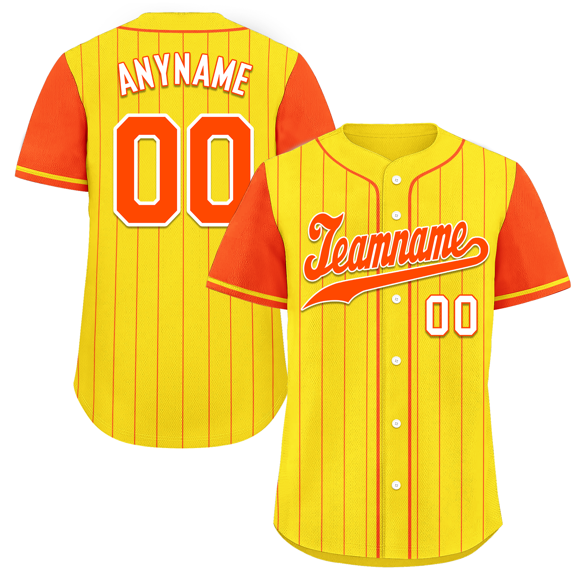 Custom Gold Orange Stripe Fashion Personalized Authentic Baseball Jersey BSBJ01-D017251