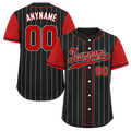 Custom Black Red Stripe Fashion Personalized Authentic Baseball Jersey BSBJ01-D017216