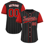 Custom Black Red Stripe Fashion Personalized Authentic Baseball Jersey BSBJ01-D017216