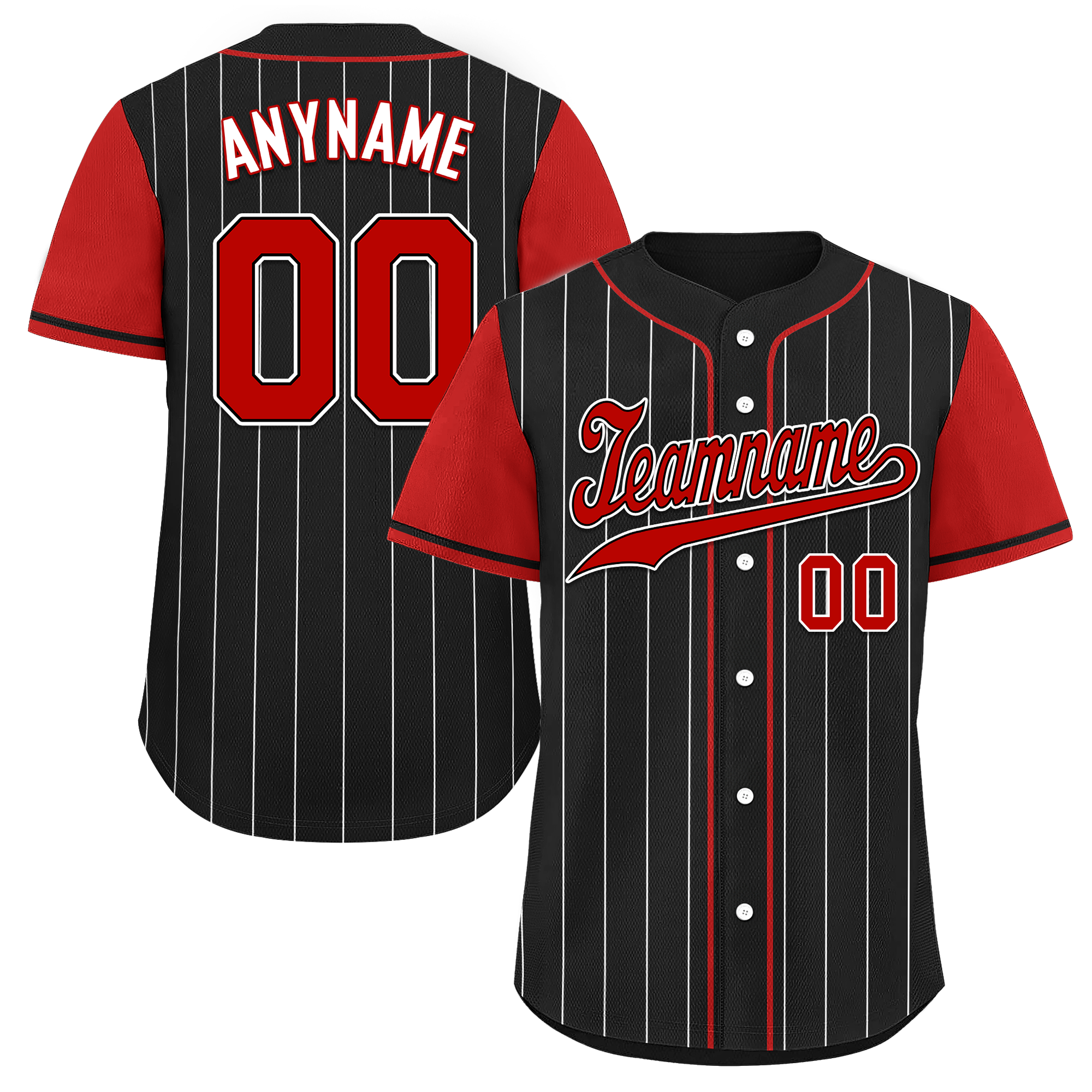 Custom Black Red Stripe Fashion Personalized Authentic Baseball Jersey BSBJ01-D017216