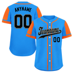 Custom Blue Orange Raglan Sleeves Personalized Authentic Baseball Jersey BSBJ01-D017210
