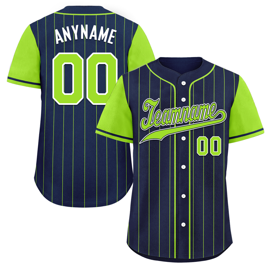Custom Blue Green Stripe Fashion Personalized Authentic Baseball Jersey BSBJ01-D017231