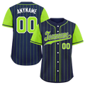 Custom Blue Green Stripe Fashion Personalized Authentic Baseball Jersey BSBJ01-D017231