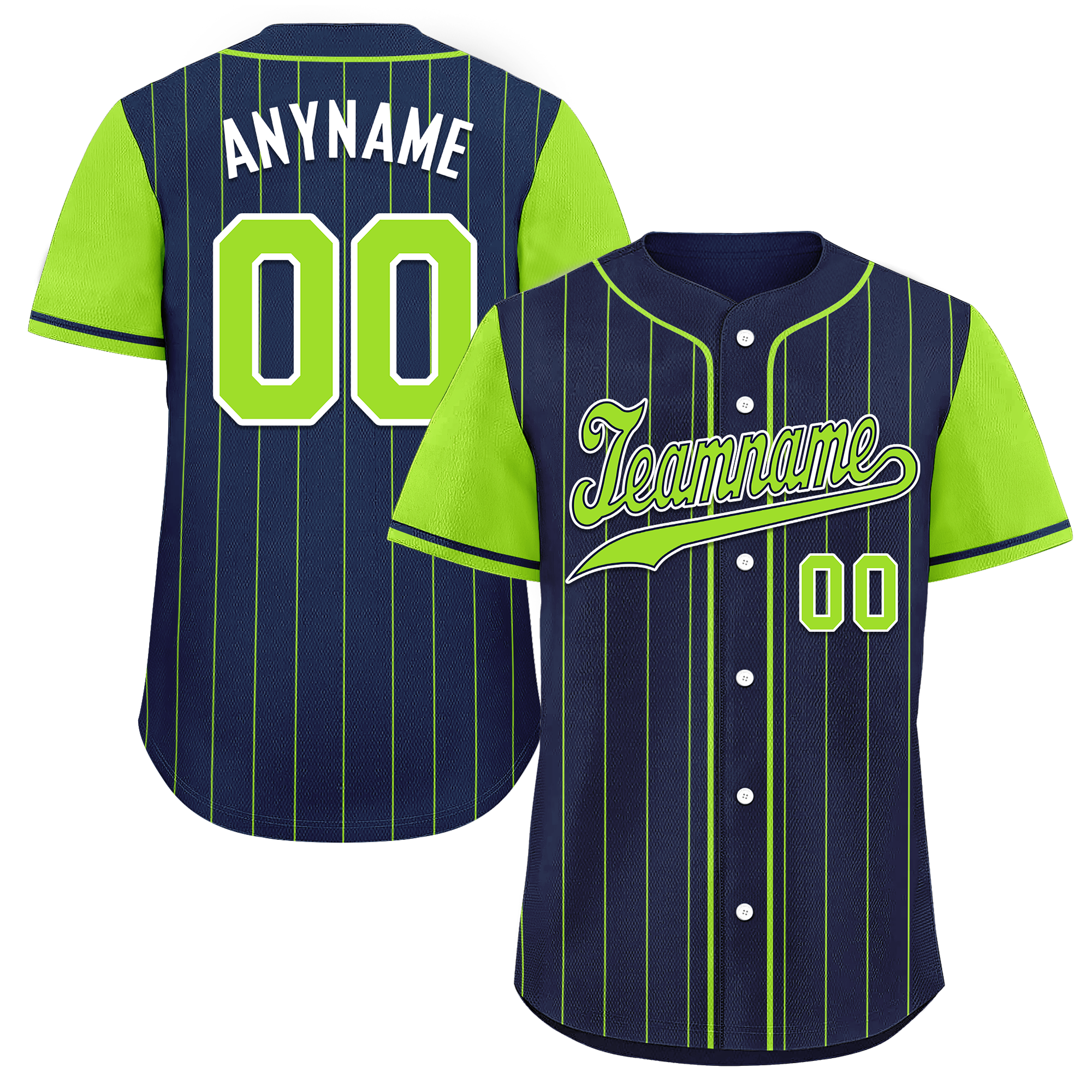 Custom Blue Green Stripe Fashion Personalized Authentic Baseball Jersey BSBJ01-D017231