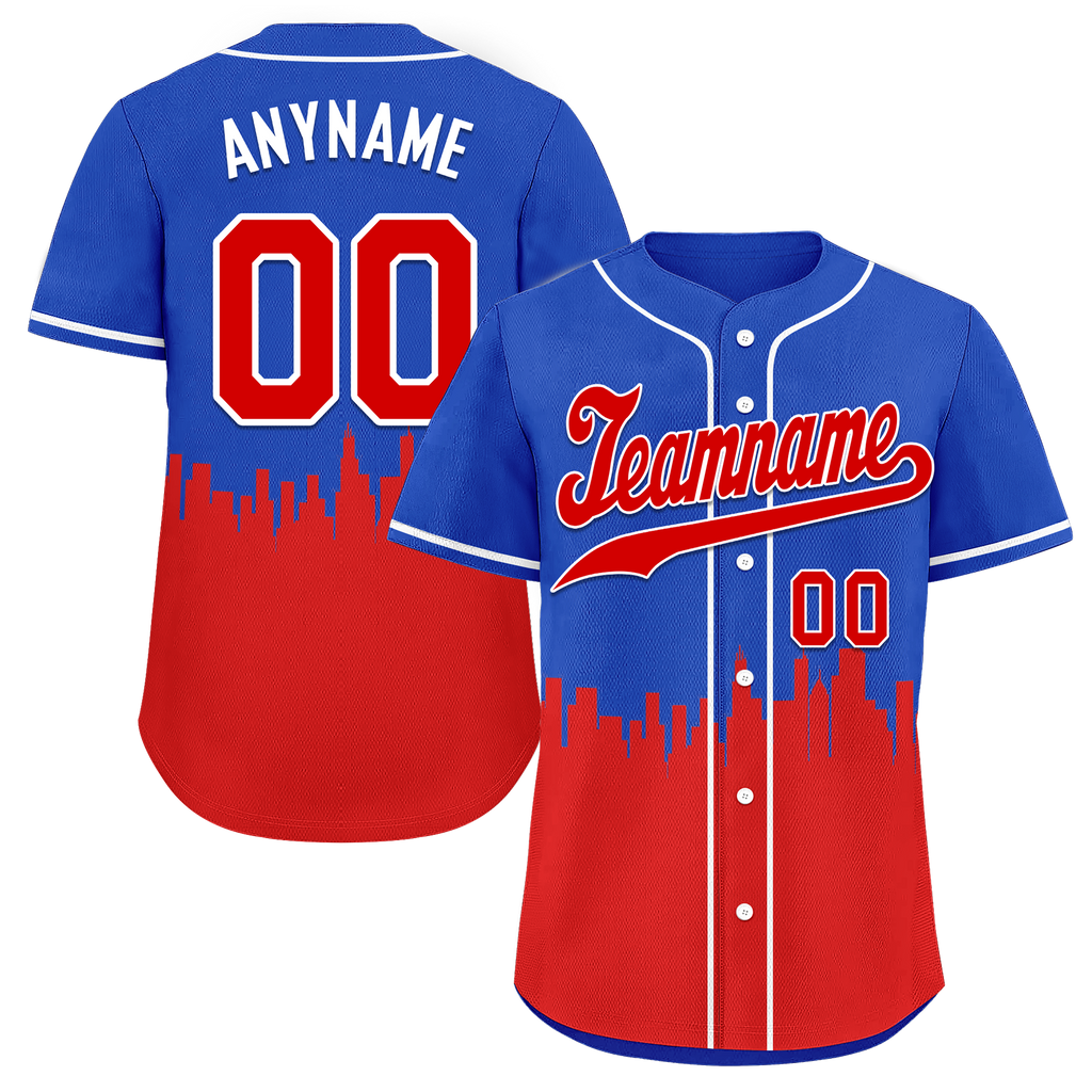 Custom Blue Red City Edition Personalized Authentic Baseball Jersey BSBJ01-D017129