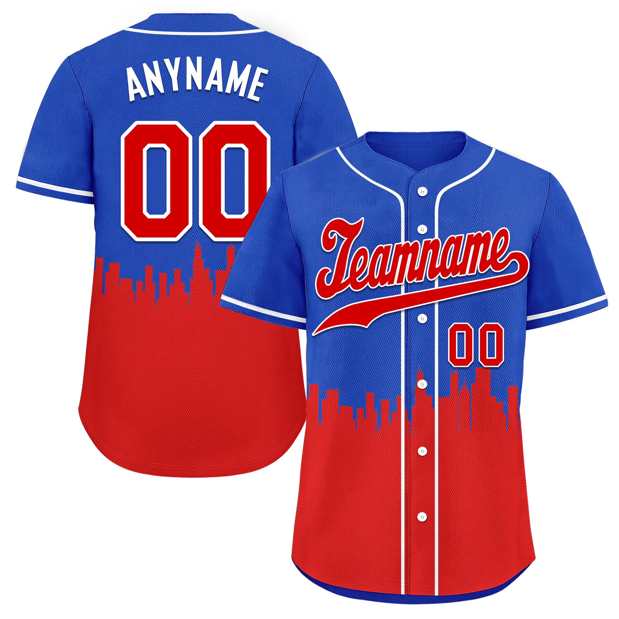 Custom Blue Red City Edition Personalized Authentic Baseball Jersey BSBJ01-D017129