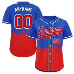 Custom Blue Red City Edition Personalized Authentic Baseball Jersey BSBJ01-D017129