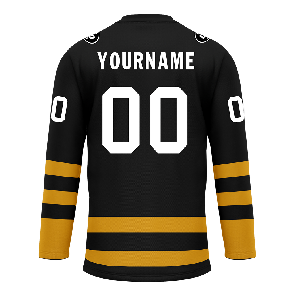 Custom Black Yellow Personalized Hockey Jersey HCKJ01-D0a70ee