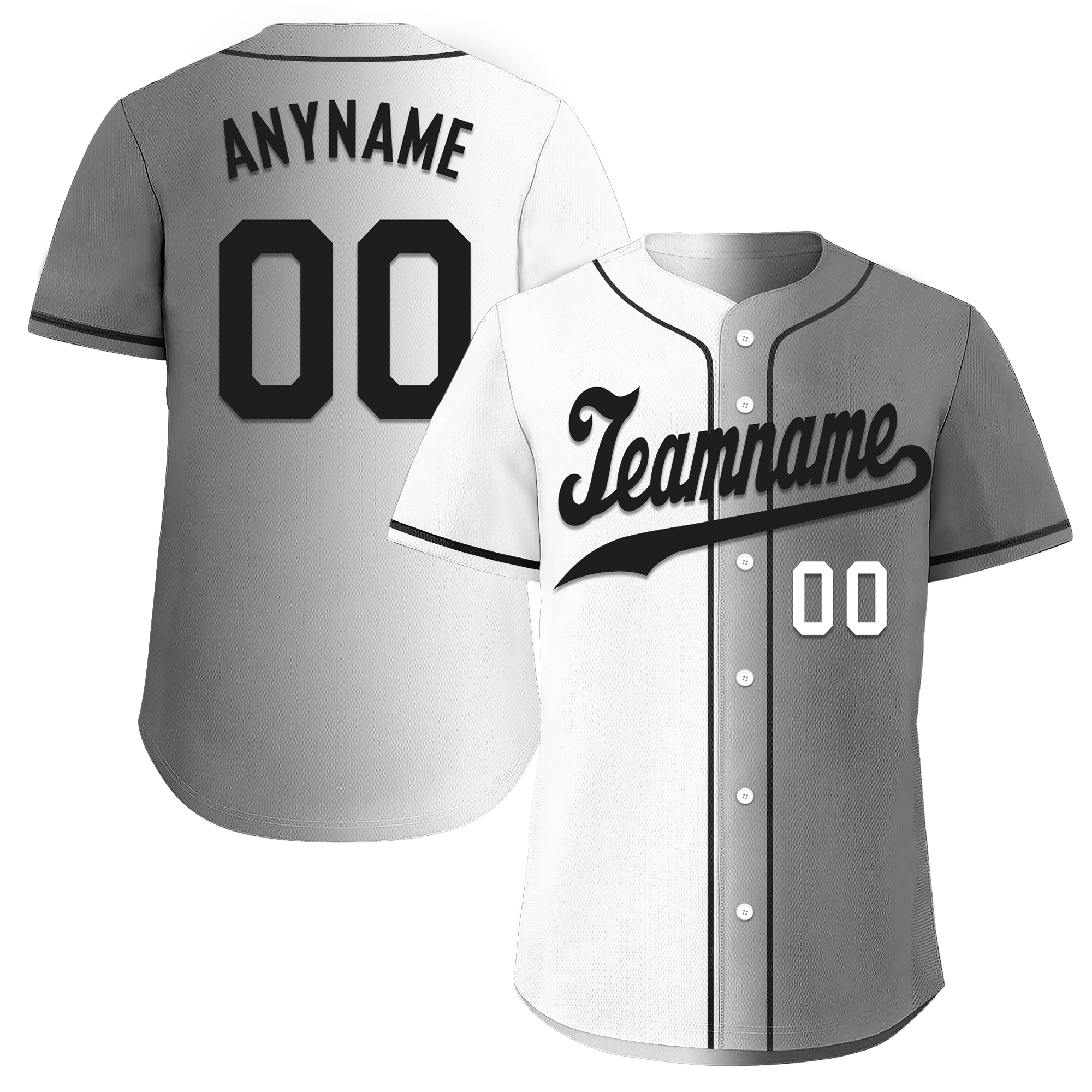 Custom White Grey Gradient Fashion Personalized Authentic Baseball Jersey BSBJ01-D0a7aaf