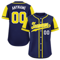 Custom Blue Yellow Raglan Sleeves Personalized Authentic Baseball Jersey BSBJ01-D017182