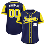 Custom Blue Yellow Raglan Sleeves Personalized Authentic Baseball Jersey BSBJ01-D017182
