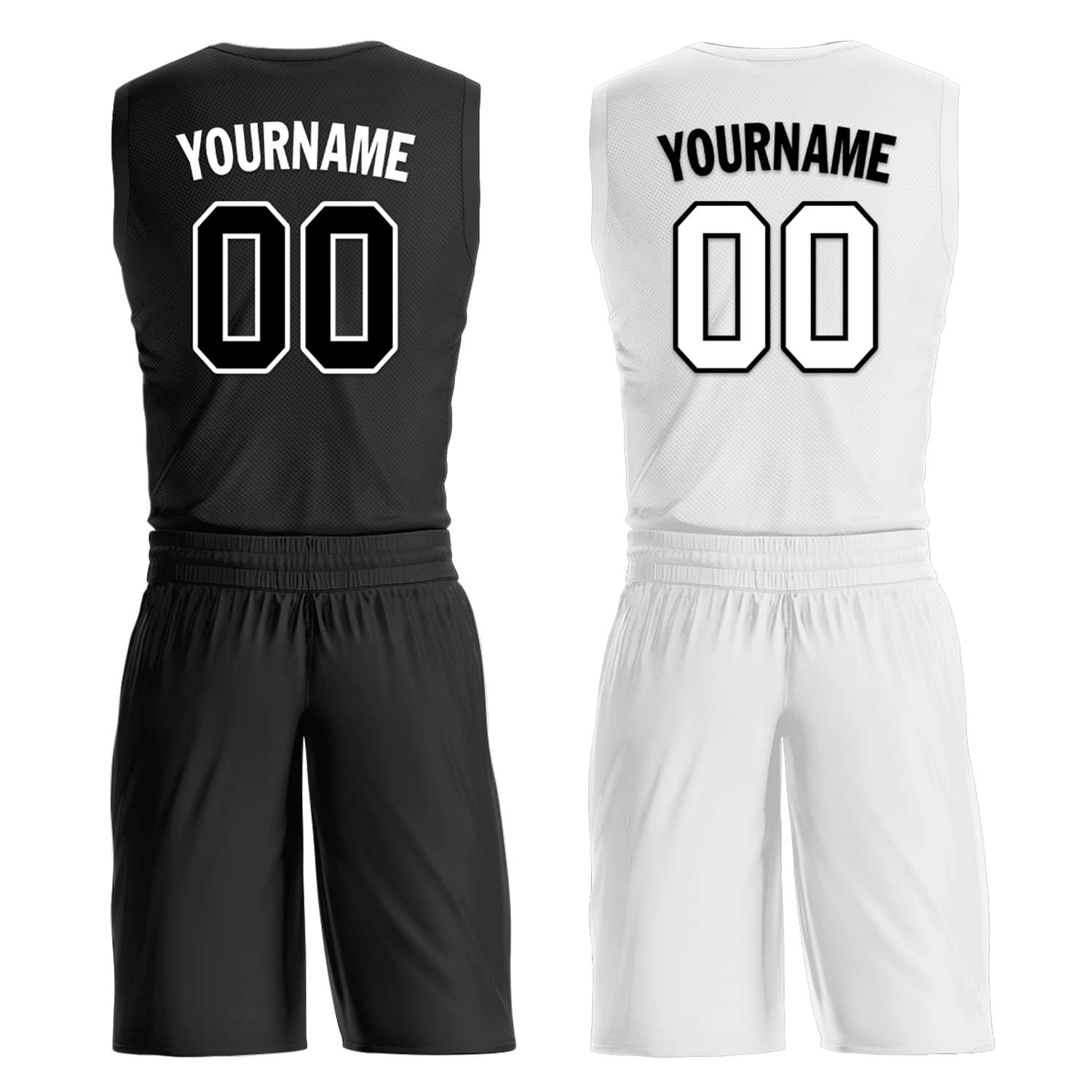 Custom Black White Classic Style Reversible Basketball Uniform Personalized Ordinary BBJR-D017007
