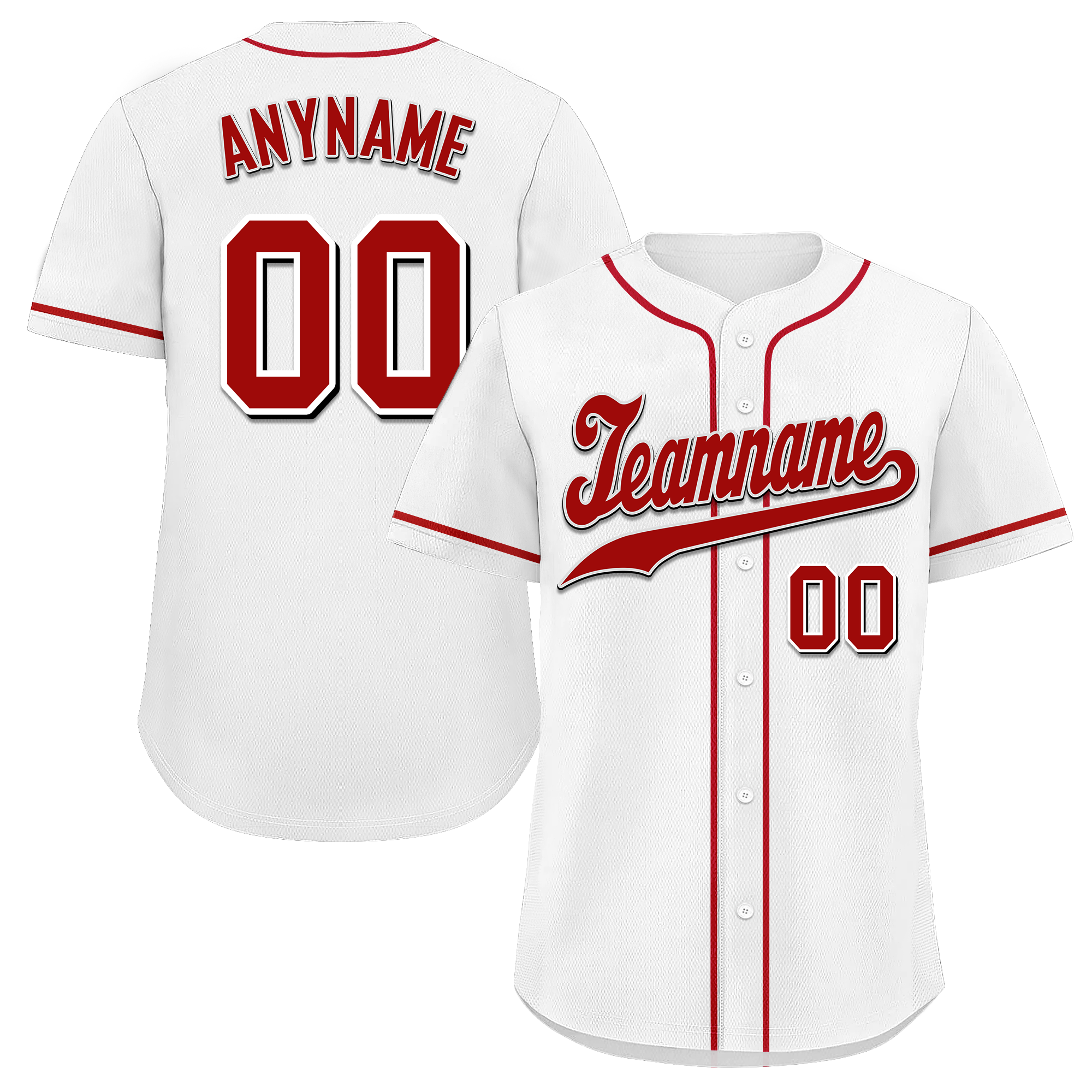 Custom White Classic Style Red Personalized Authentic Baseball Jersey BSBJ01-bd0fade