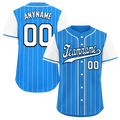 Custom Blue White Stripe Fashion Personalized Authentic Baseball Jersey BSBJ01-D017214