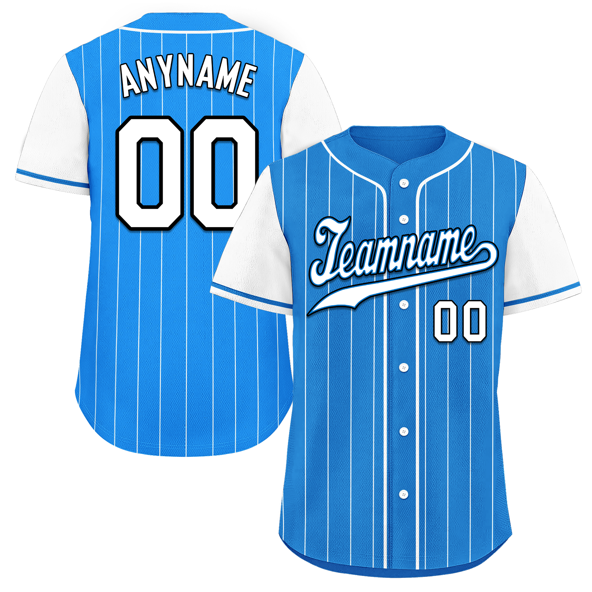 Custom Blue White Stripe Fashion Personalized Authentic Baseball Jersey BSBJ01-D017214