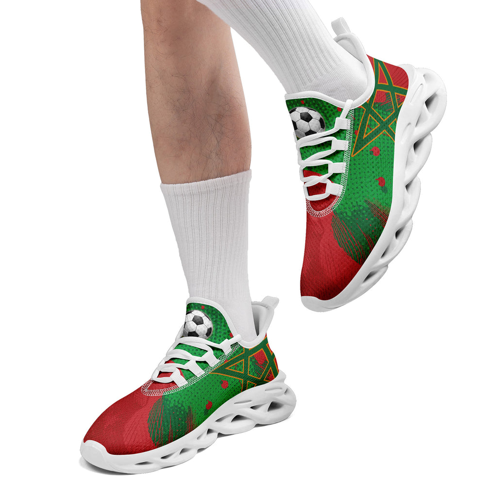 Custom Morocco 2026 World Cup Sneakers DIY Country Flag Running Shoes Lightweight Sport Shoes Gift for Football Fans Personalized Team Name and Logo FN003-F009073-4