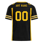 Custom Black Red Striped Sleeves Personalized Authentic Football Jersey FBJ02-D06073